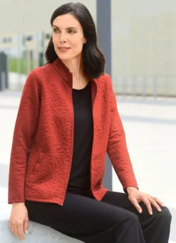 Outlet Shirtjacke mit durchgehendem Reißverschluss Damen Shirtjacken