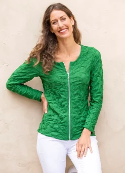 Shirtjacke mit durchgehendem Reißverschluss Damen Shirtjacken
