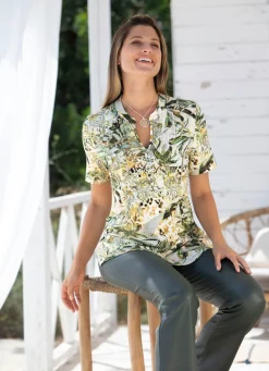 Damen Mona Tuniken<Shirt-Tunika mit Elasthan