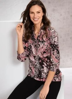 Damen Mona Tuniken<Shirt-Tunika mit farbbrillantem Druck
