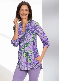 Damen Mona Tuniken<Shirt-Tunika mit farbbrillantem Druck