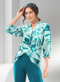 Damen Mona Tuniken<Shirt-Tunika mit farbbrillantem Druck
