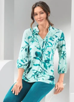 Damen Mona Tuniken<Shirt-Tunika mit farbbrillantem Druck
