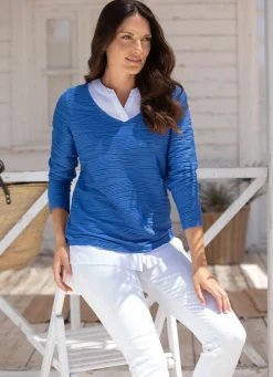 Damen Mona Tuniken|Basics<Shirt-Tunika mit 2-in-1-Optik