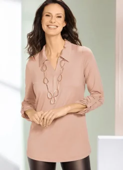 Damen Mona Tuniken|Basics<Shirt-Tunika mit krempelbaren Ärmeln