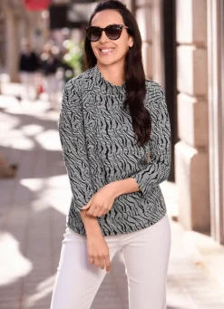 Damen Mona Tuniken<Shirt-Tunika mit kurzem Rollkragen
