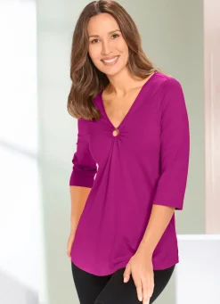 Damen Mona Tuniken|Basics<Shirt-Tunika mit Schmuck-Applikation