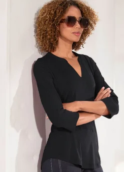 Damen Mona Tuniken<Shirt-Tunika mit Stehkragen