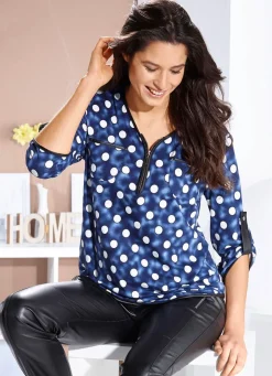 Damen Mona Tuniken<Shirt-Tunika mit V-Ausschnitt