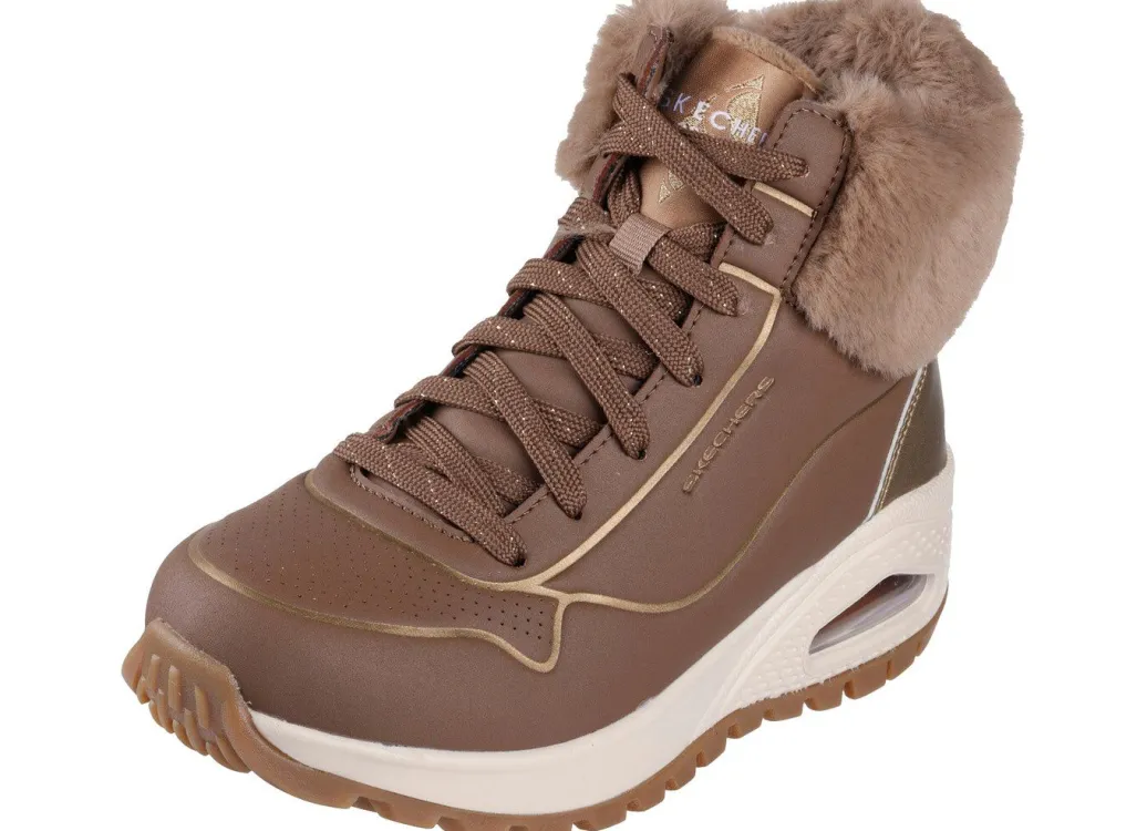 Sale SKECHERS, gefütterte Damen-Boots, Winterschuhe, mit flauschigem Plüschkragen Damen Winterschuhe|Stiefel & Stiefeletten