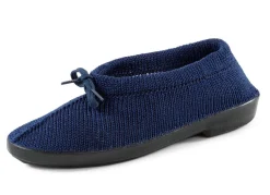 Slipper aus elastischem Strickmaterial mit Schnürung Damen Slipper