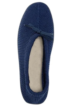 Slipper aus elastischem Strickmaterial mit Schnürung Damen Slipper