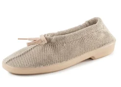 Slipper aus elastischem Strickmaterial mit Schnürung Damen Slipper
