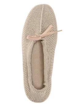 Slipper aus elastischem Strickmaterial mit Schnürung Damen Slipper