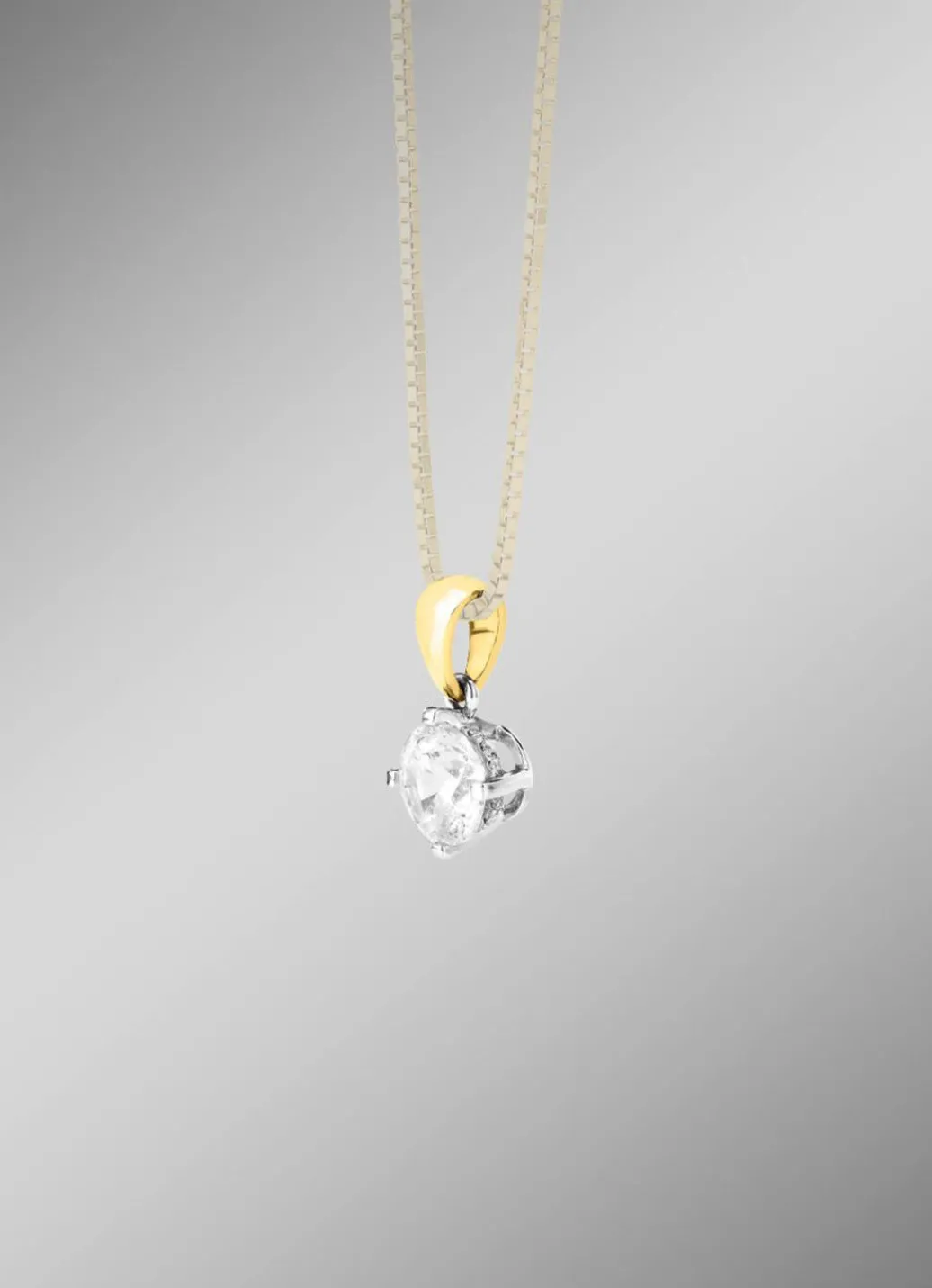 New Solitär-Anhänger in Bicolor mit Brillant Damen Anhänger