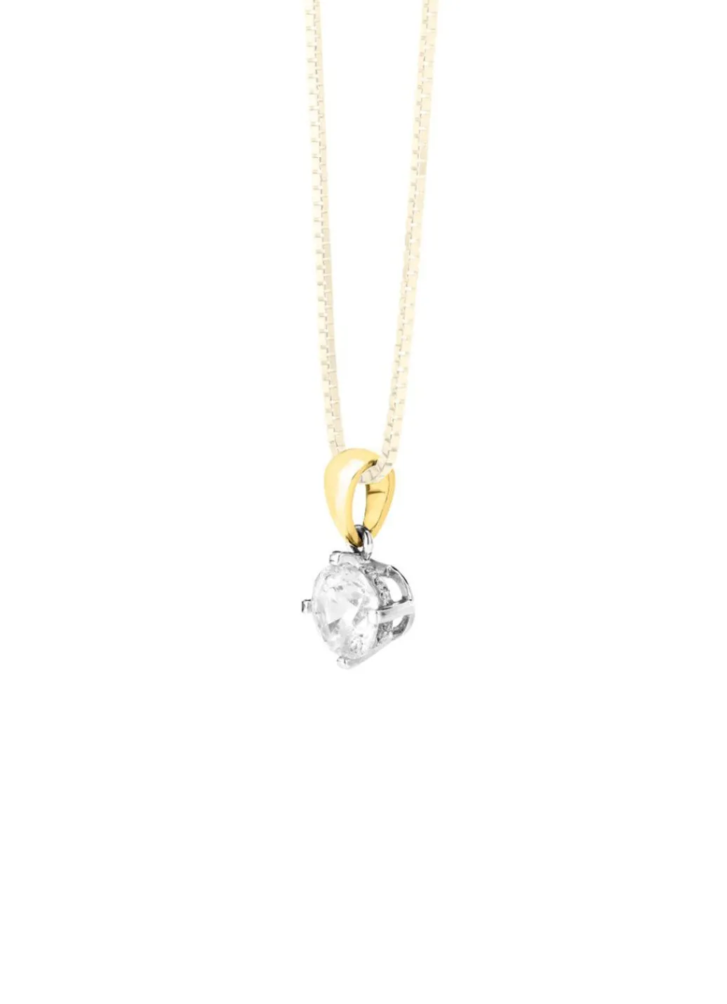 New Solitär-Anhänger in Bicolor mit Brillant Damen Anhänger