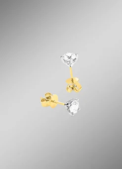 Damen Mona Ohrschmuck<Solitär-Ohrstecker in Bicolor mit Brillant