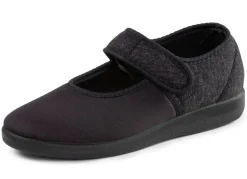 Discount Spangenschuh aus weichem, teilweise meliertem Textilmaterial Damen Hausschuhe