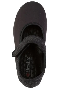 Discount Spangenschuh aus weichem, teilweise meliertem Textilmaterial Damen Hausschuhe