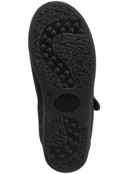 Discount Spangenschuh aus weichem, teilweise meliertem Textilmaterial Damen Hausschuhe