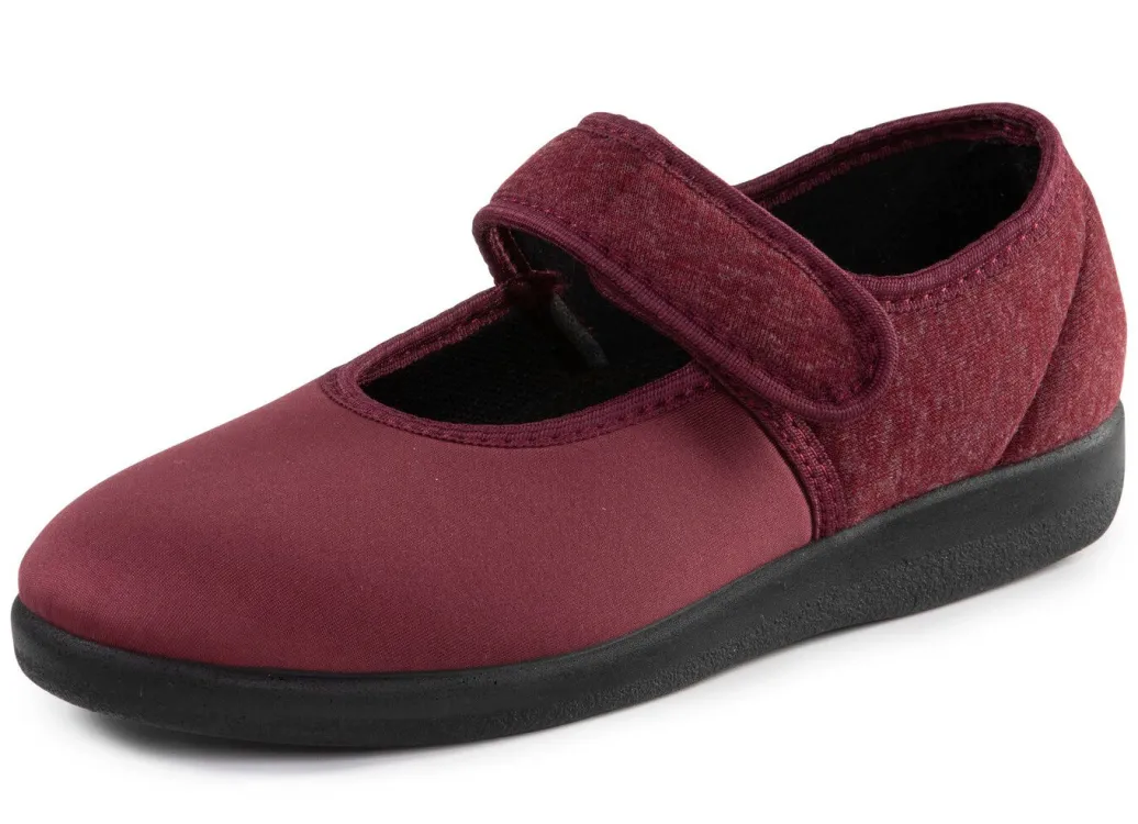Online Spangenschuh aus weichem, teilweise meliertem Textilmaterial Damen Hausschuhe