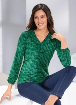 Sale Sportives Shirt mit Biesenzier Damen Langarm