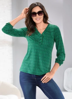Sale Sportives Shirt mit Biesenzier Damen Langarm