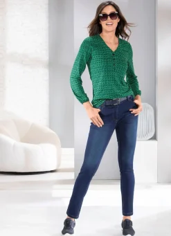 Sale Sportives Shirt mit Biesenzier Damen Langarm