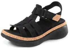 Hot Stegspangen-Sandale mit Kork-Besätzen Damen Sandalen