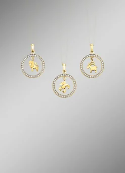 Clearance Sternzeichen-Anhänger aus Gold mit Zirkonia Damen Anhänger
