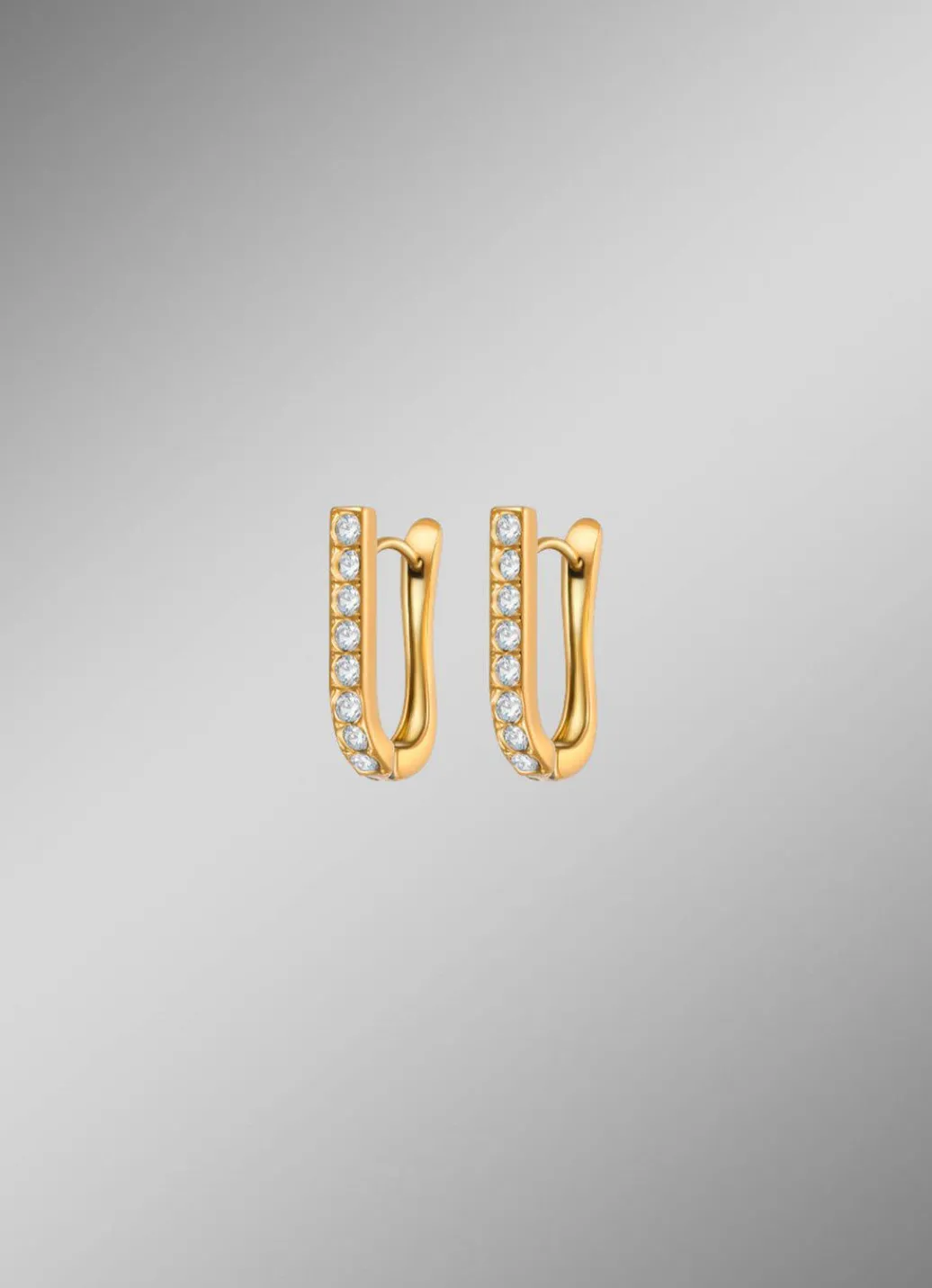 Clearance Stilvolle Klappcreolen aus Edelstahl mit Kristallen Damen Ohrschmuck|Modeschmuck