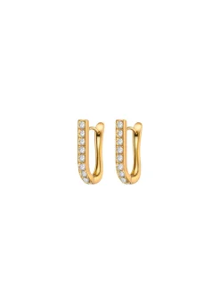 Clearance Stilvolle Klappcreolen aus Edelstahl mit Kristallen Damen Ohrschmuck|Modeschmuck