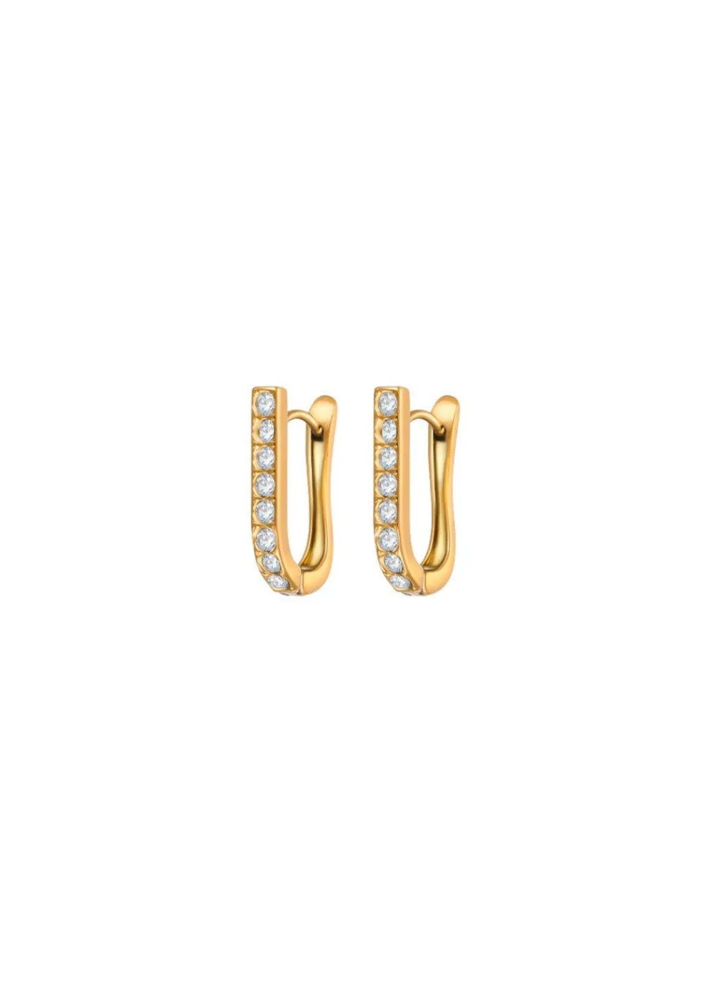 Clearance Stilvolle Klappcreolen aus Edelstahl mit Kristallen Damen Ohrschmuck|Modeschmuck