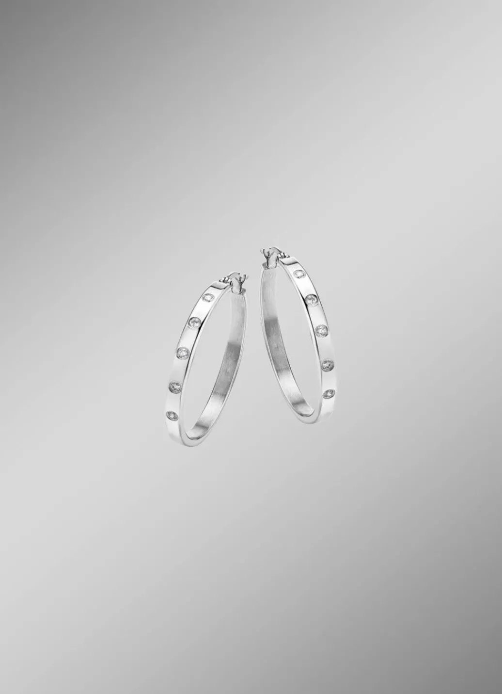 Sale Strahlende Creolen mit synth. Zirkonia für unvergessliche Momente Damen Ohrschmuck