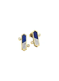 Damen Mona Ohrschmuck<Strahlende Eleganz – Ohrstecker mit Lapislazuli und Brillanten