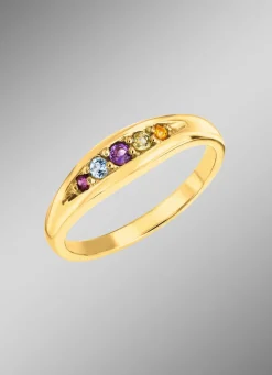 Strahlende Eleganz: Damenring mit echten Edelsteinen Damen Ringe