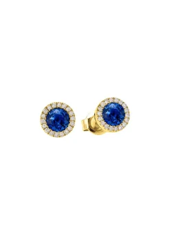 Damen Mona Ohrschmuck<Strahlende Eleganz: Ohrstecker mit echt Saphir und 36 Brillanten