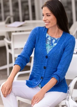 Discount Strickjacke aus Bändchengarn Damen Strickjacken|Basics