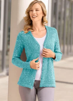 Best Strickjacke aus Melangegarn Damen Strickjacken|Basics
