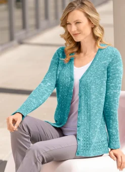 Best Strickjacke aus Melangegarn Damen Strickjacken|Basics