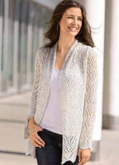 Clearance Strickjacke aus Paillettengarn Damen Strickjacken|Abendmode