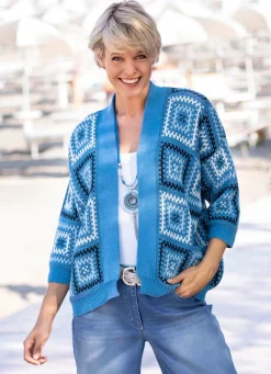 Strickjacke in Jacquard-Dessin Damen Strickjacken