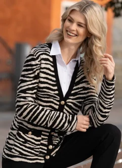 New Strickjacke in Jacquard-Dessin Damen Strickjacken