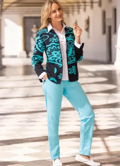 Online Strickjacke in Jacquard-Dessin Damen Strickjacken
