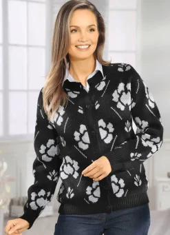 Best Strickjacke in Jacquard-Dessin Damen Strickjacken