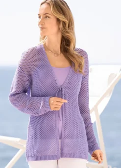 Sale Strickjacke in Netzdessin Damen Strickjacken|Basics