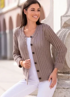 New Strickjacke in Netzoptik Damen Strickjacken|Basics