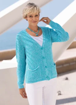 New Strickjacke in Perlfang Damen Strickjacken|Basics