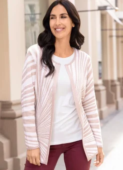 Sale Strickjacke in Sonnenstrahlen-Dessin Damen Strickjacken|Abendmode