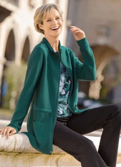 Outlet Strickjacke mit Bindeband zur Weitenregulierung Damen Strickjacken|Basics